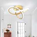 Led Hallway Light Fixtures Modern LED Ceiling Light 6000K Gold Semi Flush Mount Ceiling Light for Hallway Kitchen Bedroom Entryway Bathroom Ceiling Lamp