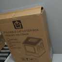 Cat Litter Box with X-Large Litter Mat and Scoop, Large Foldable Litter Box with Lid, Enclosed Kitty Box,Front Top Entry Exit, Odor Control Easy to Clean (Upgrade Midnight)