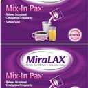 MiraLAX Laxative Powder for Gentle Constipation Relief for Adults, Stool Softener with PEG 3350, Nonstimulant Laxative, No Harsh Side Effects, Single Dose Mix-in Pax, Travel Pack, 40 Doses