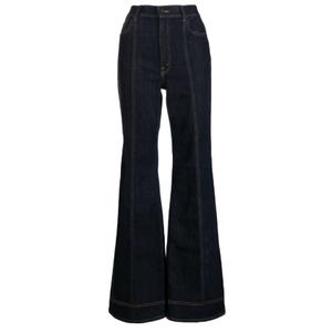 SperLucky Wide Leg Jeans for Women High Waist Fringe Pants Casual Side Tassels Flare Pants Blacks (Blue)