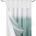 YI & ZE Waffle Weave Shower Curtain with Snap-in Fabric Liner Set, Hotel Style, Slub Textured Shower Curtain, 12 Metal Hooks Included, Waterproof & Washable Heavyweight Fabric, Teal, 72" W x 72" H