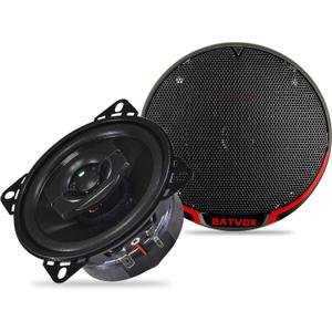 BATVOX CS401 150 Watts 4 Inch 2 Ways 4 Ohm Impedance and Piezo Tweeter for Premium Car Audio Coaxial Car Speakers, Car Stereo Sound System with Removable Grill (2 Speakers)