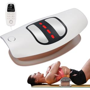 IeBilif Electric Lumbar Traction Device, Back Stretcher for Lower Back, 3 Heating Levels and Vibration Lumbar Traction Massager (White)