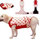 Recovery Suit for Dogs After Surgery, Dog Recovery Suit Female Male after Neutering, Dog Spay Surgical Recovery Suit Female Substitute Cone & E-Collar, Dog Onesie for Surgery Abdominal Wounds Bandages (Strawberry, XS)