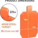 AR500 Steel Targets for Shooting, 1/2'' or 3/8'' Thick Silhouette Gong Combo Metal Targets for Shooting Laser Cut Steel Target, Neon Orange