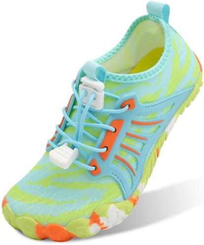 Scurtain Water Shoes for Kids Boys Girls Quick Dry Aqua Shoes Barefoot Beach Sports Swim Pool for Little Big Kid with Drainage (Size 4W)