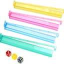 Luwigs Mahjong Racks with Pushers Enhanced Mah Jongg Tile Holders with 3 Dics Set of 7 (Multi-color)