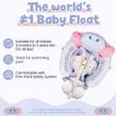 Mambobaby Float Non-Inflatable Baby Float with Canopy, Five-Point Safety System, 3D Canopy(Detachable) UPF 50+, Baby Pool Floats for 3-24 Months, Dual-Mode Toddler Swim Floaties