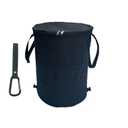 Collapsible Trash can with lid,Foldable Camping Trash can,Pop-up Trash can with lid,Outdoor Trash can with lid,Clothes and Toys Recycle bin,Thickened, Solid, Durable,Attached Hook (Black)