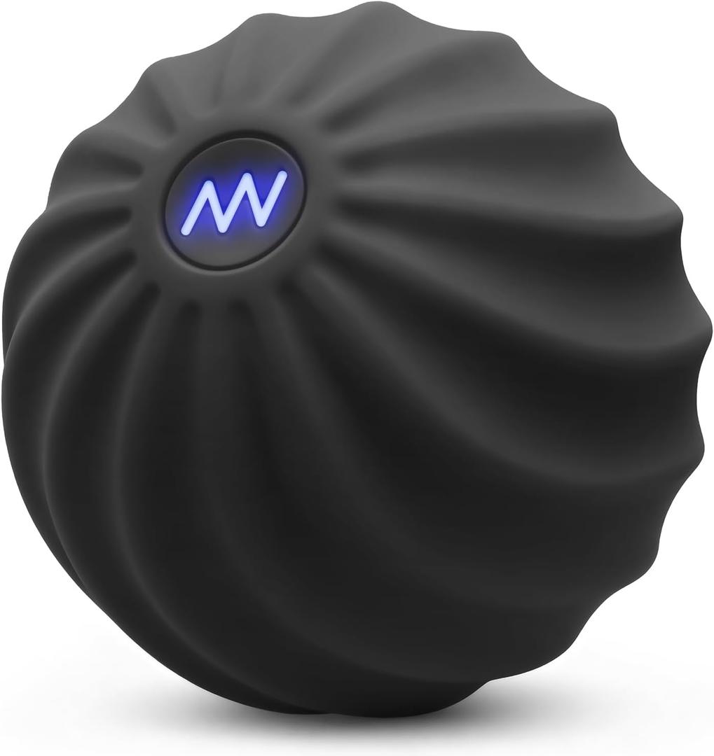 2.4" Mini Electric Vibrating Massage Ball, 10-Speed Fitness Yoga Massage Roller for Palm, Hand, Foot, Leg, Neck, Back, Multi-Directional Massage Ball (Black)