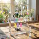 HTBIG Funny Easter Decorations Oh For Peeps Decor Acrylic Bunny Sign, Cute Spring Holiday Tabletop Ornament, Gift for Easter Home Party Decor