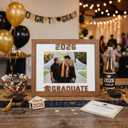 2026 Graduation Photo Frame, Laser Engraved Wood Keepsake for Class of 2026, 8x10 & 5x7 Double Opening with White Mat, Senior Graduation Gift & Party Decoration, Wood Landscape