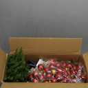 MARTINE MALL 3FT Realistic Norfolk Pine Tree Small Christmas Tree with 50 LED String Light, Full Mini Christmas Tree Artificial Tabletop Xmas Trees with Red Hanging Ball Ornaments for Table Holiday