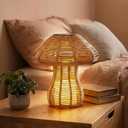 Solar Table Lamp, Handwoven Rattan Outdoor Lamp, 1 Pack