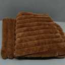 DEELAND Pack of 2,Double-Sided Faux Fur Plush Decorative Throw Pillow Covers Fuzzy Striped Soft Pillowcase Cushion Covers for Sofa Couch Bedroom Brown 22x22 inch