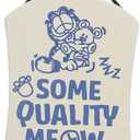 Garfield Some Quality Meow Time Hanging Wood Wall Decor - Fun Garfield Cat Sign for Home (Cream)