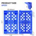 Plastic Pallets, 6pcs Blue Lightweight Nestable Polyethylene Pallets, Moisture-Proof Floor Pallets, Mini Spliceable Plastic pallets for Basement Storage Kitchen Garages L 19.7" x W 11.8"x H 3.9"