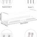 Spice Rack Wall Mount with Hooks - Spice Racks Organizer for Cabinet Storage, Wall Mounted Hanging Shelf Seasoning Organizer, for Kitchen, Pantry Door, Bathroom (White, 2 Pack)