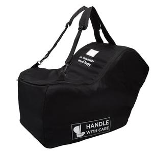 J.L. Childress Padded Infant Car Seat Bag - Travel Bag for Airplane, Fits Most Baby & Infant Car Seats, Compatible with UPPAbaby, Nuna, & Chicco, Airport Accessories, AirTag Compatible- Premier, Black