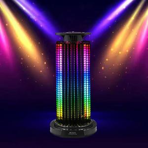 Voice Activated Pickup RGB Music Rhythm Light, Rechargeable 360 Luminescence Smart RGB Table Lamp with Crystal Glass Lampshade,Desk Lamp Night Light for Home Office Living Room Decor
