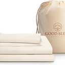 Good Sleep Bedding Cal King Sheet Set, 4 Piece, 100% Egyptian Cotton Sheets California King, Sateen Weave Bed Sheet, Ultra-Soft, 16" California King Sheets Deep Pockets - Ivory