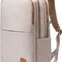 NOBLEMAN Best Laptop Backpack for Women, Professional Adult Office Commuter Womens Computer Backpack, Luxury Lightweight Carry on Travel Personal Item Bag For Airlines Fits 16 Laptop (Beige Plus)