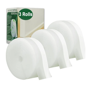 49 Feet Clear Weather Stripping Door Seal, Draft Seal Tape for Doors, Silicone Draft Seal Insulation Tape Strip, Under Door Seal Strip for Window and Door Bottom 3 Rolls Total 49ft (Width 35mm)