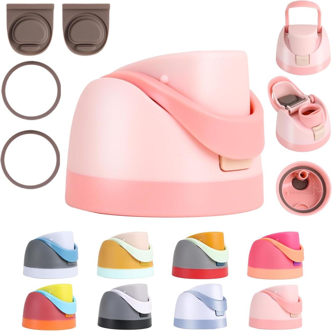 Replacement Lid for Owala Freesip,Compatible with Owala Cup 16oz 24oz 32oz 40oz,BPA-Free,Leakproof Cap Water Bottle for Owala Bottles with Two Stoppers and Two O Seal Rings, Pink