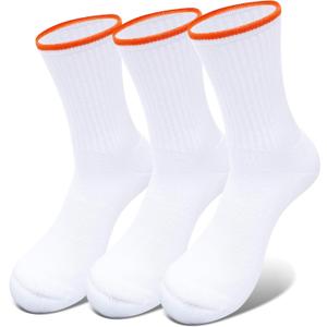 Anti-Blister Performance Sport Socks Seamless Toe Arch Compression Breathable Cotton Athletic Socks for Running Gym (White)