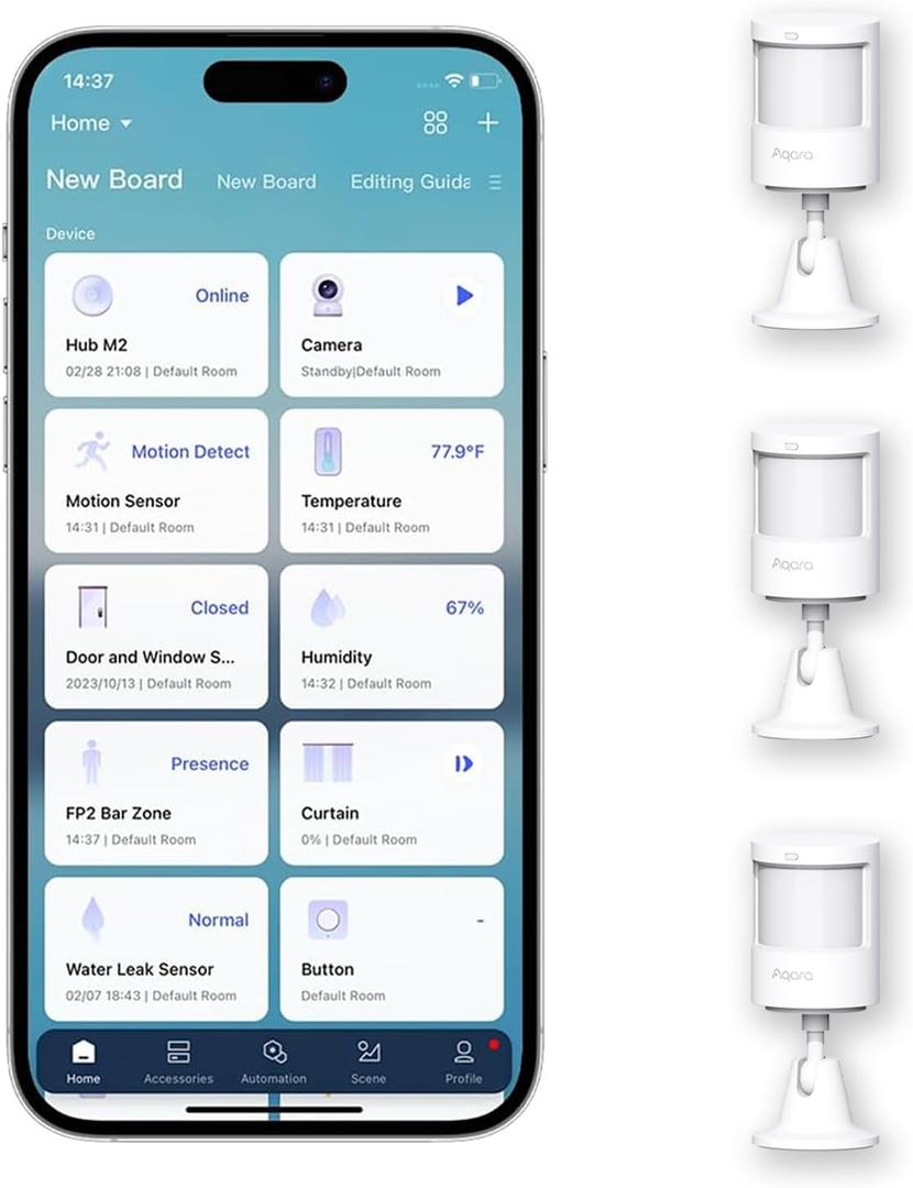 Aqara Zigbee Motion Sensor 1 Pack, Smart Motion Detector for Alarm System and Home Automations, 5-Year Battery Life, Pet Friendly, Compatible with HomeKit, Alexa, HomeKit, IFTTT, Requires Aqara Hub