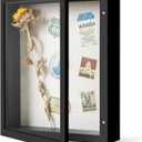 Califortree 8x10 Shadow Box Frame with Linen Back - Sturdy Memory Display Case of Flower, Pictures, Medals and More, Black
