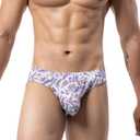 Malowinda Men's Spandex Low Rise Printed Bikini Briefs Underwear XXL