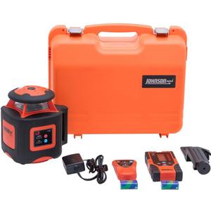 Johnson Level & Tool 40-6535 High Accuracy Dual Slope Rotary Laser Kit, Red, 1 Kit
