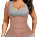 FeelinGirl Waist Trainer for Women Latex Waist Vest Cincher Corset 3 Belts 5XL
