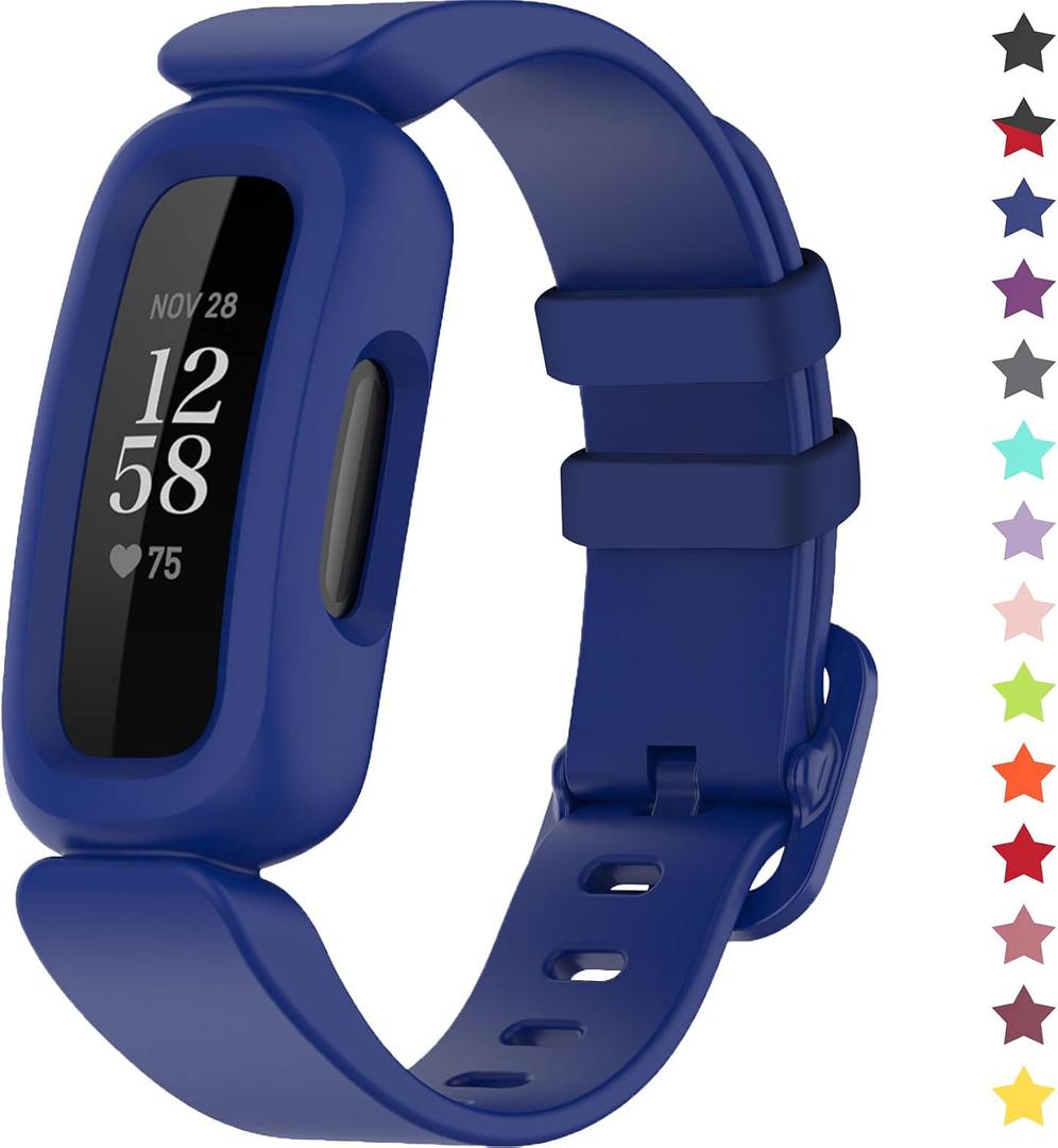 TopPerfekt Bands Compatible with Fitbit Ace 3, Soft Silicone Waterproof Bracelet Accessories Sports Watch Strap Replacement for Fitbit Ace 3 Boys Girls (Blue)