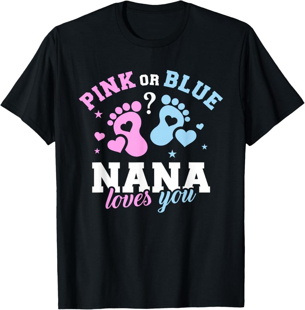 Gender Reveal Nana Grandma T-Shirt Medium