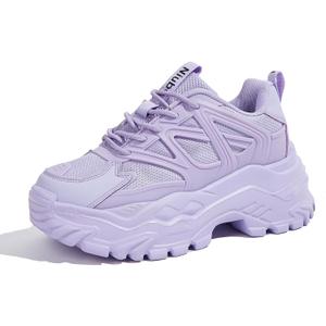 Niluber Chunky Sneakers for Women Platform Sneakers for Women Comfortable Casual Tennis Shoes Lace Up Fashion Walking Shoes, Purple, 7