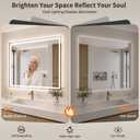 28"x28" LED Bathroom Mirror with Lights, Anti-Fog, Backlit+Frontlit