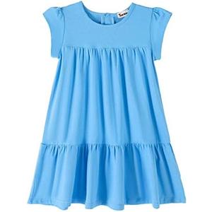 Youwon Girls Dress Short Sleeve Solid Color Tunic A-Line Tiered Swing Dress 130