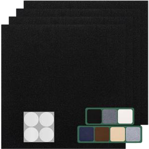 Carpet Tile 10 Pack 24 X 24 Self Adhesive Carpet Floor Tiles Anti-Slip Squares Peel and Stick Floor Tilel DIY Installation for Bedroom(Black)