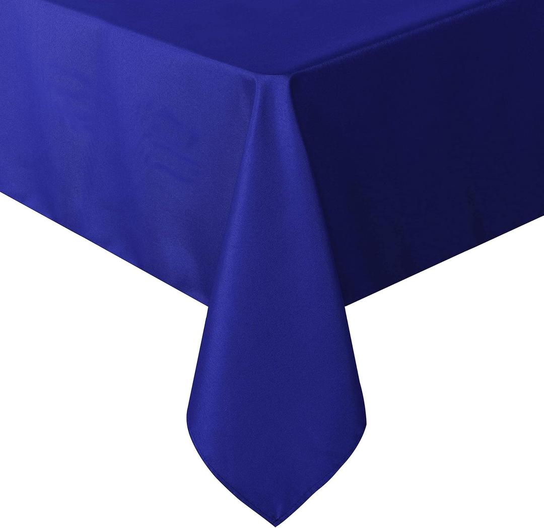 sancua Rectangle Tablecloth - 60 x 84 Inch - Stain and Wrinkle Resistant Washable Polyester Table Cloth, Decorative Fabric Table Cover for Dining Tables, Buffet Parties and Camping, Blue