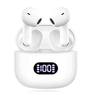 Wireless Earbuds, Bluetooth in Ear Buds with Immersive Surround Sound Stereo, Tap-Control, 48 Hours Playtime, Bluetooth 5.4 LED Display Charging Case, IPX7 Waterproof Fit iPhone&Andriod Sports Workout