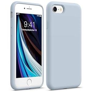 AOTESIER Compatible with iPhone SE 2020/ 2022 and iPhone 7/ 8 Case 4.7 inch, Silky Touch Premium Soft Liquid Silicone Rubber Anti-Fingerprint Full-Body Protective Flexible Bumper Case (Baby Blue)