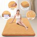 Japanese Floor Mattress, 100% High Density Comfortable Foam, 4" Thicken Foldable Mattress Tatami Mat Sleeping Pad, Ideal for Comfort and Support, Kids Floor Lounger Pillow Bed Sofa, Coffee, Twin