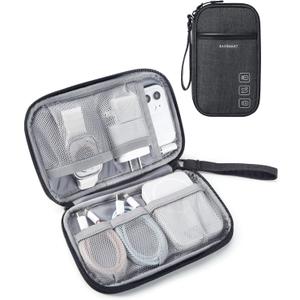 BAGSMART Cord Organizer Travel Cable Organizer Bag Tech Electronic Organizer Travel Case, Travel Essentials for Charger, Cable, Phone, Flash drive, Single Layer - Black