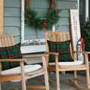 RABUSOFA Green Plaid Christmas Pillow Covers 18x18 Inch Set of 2, Winter Holiday Party Farmhouse Xmas Cushion Cases Decoration for Home Sofa Couch Outdoor (Green, 18" x 18" (Pack of 2))