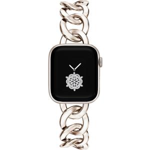 Kolgios 38/40/41/42/44/45/46mm Cool Chain Women Smartwatch Bands Compatible for Apple Watch Bands Series 11/ SE3/10/9/8/7/6/5/4 Stylish Replacement Bracelet for Iwatch S11/10/9 Gift To Her (starlight)