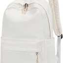 School Backpack for Teen Girls Women Laptop Backpack College Bookbags Middle School Travel Work Commuter Back Pack(Solid Beige)
