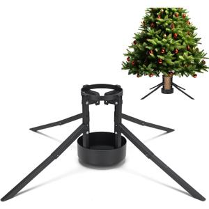 Christmas Tree Stand, 8.6 Black Foldable Artificial Christmas Tree Metal Ornament Holder Universal Model Adjustable Umbrella Stand Artificial Christmas Tree for Pine SprucePoplar