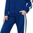 Zaclotre Girls 2 Piece Outfits Sweatsuit Zip Up Hoodie Sweatshirt and Sweatpant Tracksuit Athletic Jogger Sets (9-10 Years, Navy)